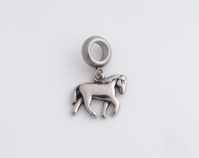 Stainless Steel Horse Pendant,Animal Charms,Horse Charm Bracelet Necklace for DIY Jewelry Making Supply,23.4x15x2mm