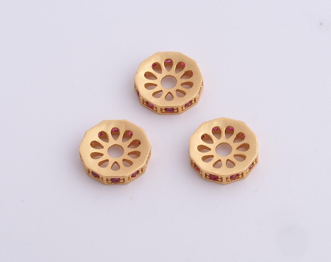 18K Gold Filled Round Spacer Beads,Gold Flat Beads, Disc Beads DIY Bracelet Necklace Earrings Jewelry Making,10x2.2mm