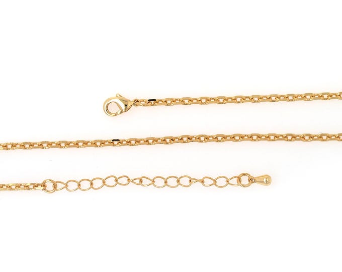 Paperclip Necklace,18K Gold Filled Rolo Necklace,Lobster Clasp Necklace,Tail Chain Necklace,Chain Necklace,DIY Jewelry Supplies,39.5cm+5.5mm