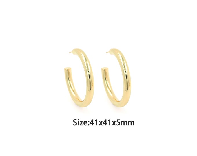 1pair 18K Gold Filling Round Stud Earrings,Gold Round Stud Earring,Simple Stud Earrings,Gift for Her