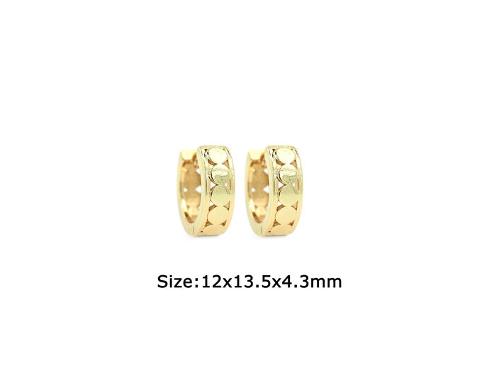 1 pair 18K Gold Filled Round Earrings,Gold Dainty Round Earrings,Simple Earrings,Gift for Her