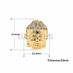 1 Stück Buddha Spacer Perlen,Zirkonia Perlen Ornamente,Religiöse Schmuckperlen 13,6x11,3x10mm