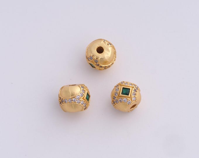 18K Gold Filled Round Spacer Beads,Gold Ball Beads, Tube Beads DIY Bracelet Necklace Earrings Jewelry Making,7.8x6.8mm