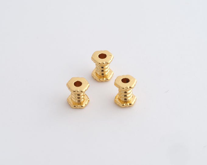 10 pcs 18K Gold Filled Tube Beads,Gold Tube Beads,DIY Bracelet Necklace Earrings Jewelry Making,5.5x4.3mm