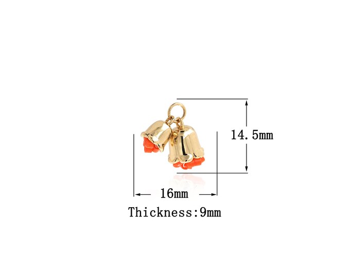 18K Gold Filled Bell Pendant,Gold Dainty Bell Charms,Simple pendant Bracelet Necklace for DIY Jewelry Making Supply