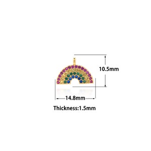 18K Gold Filled Rainbow pendant,Gold Dainty Rainbow Charms,Simple pendant Bracelet Necklace for DIY Jewelry Making Supply