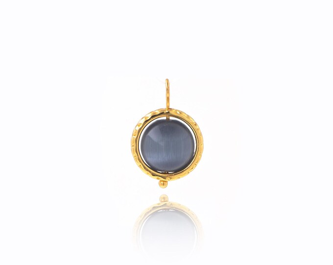 Natural Stone Pendant 18K Gold Filled Ball Pendant,Gold Dainty Ball Charms,Bracelet Necklace for DIY Jewelry Making Supply,15.5x10.5x7.8mm