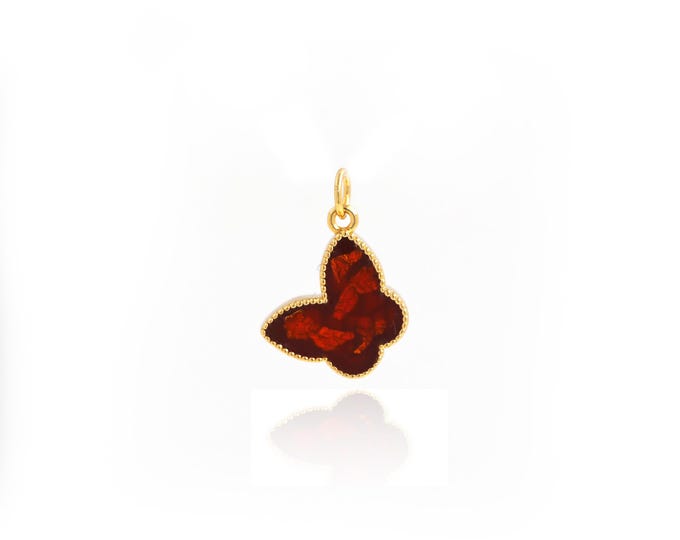 18K Gold Filled Butterfly Pendant,Gold Dainty Butterfly Charms,Simple pendant Bracelet Necklace for DIY Jewelry Making Supply,20.5x14.5x4mm