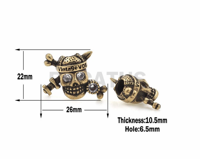 Pirate skull beads, antique skull beads, nickel-free DIY jewelry, bracelet necklace handmade jewelry 1pcs
