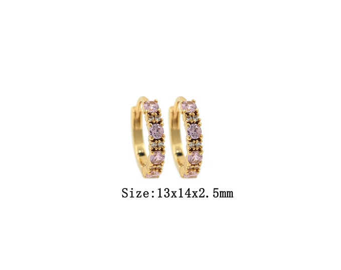 1pair 18K Gold Filling Round Earring,Gold Dainty Round Earring,Simple Earrings,Gift for Her