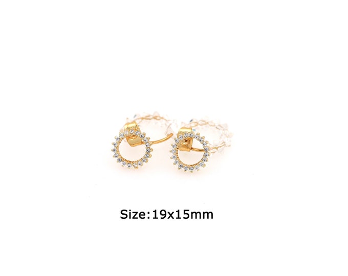 1 pair 18K Gold Filled Flower Stud Earrings,Gold Dainty Flower Stud Earrings,Simple Stud Earrings,Gift for Her