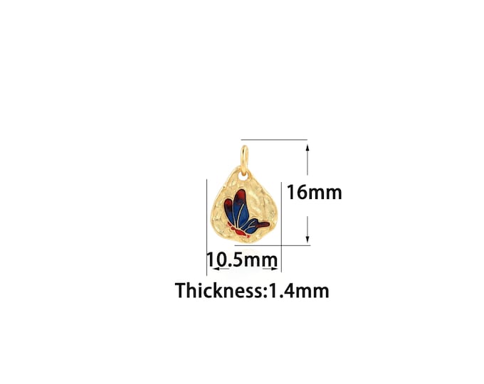 18K Gold Filled Butterfly Pendant,Gold Dainty Butterfly Charms,Simple pendant Bracelet Necklace for DIY Jewelry Making Supply