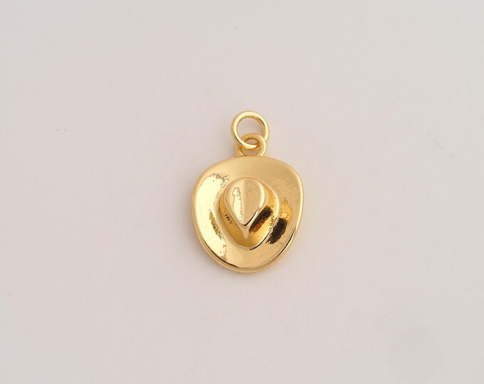 5 pcs 18K Gold Filled Cowboy Hat Charm,Dainty Cowboy Hat Pendant,Cowboy Hat Pendant ,DIY Jewelry Supplies,22x14x5mm