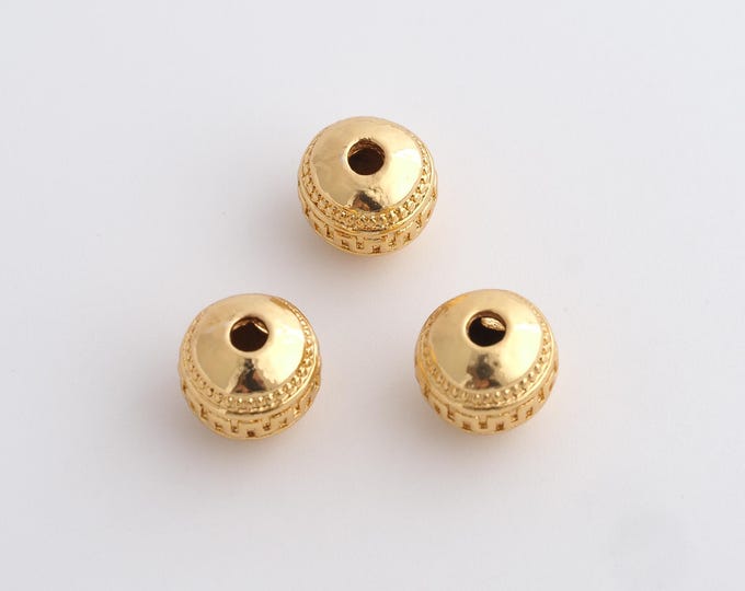 18K Gold Filled Round Spacer Beads,Round Beads, Ball Beads DIY Bracelet Necklace Earrings Jewelry Making,9.2x8mm