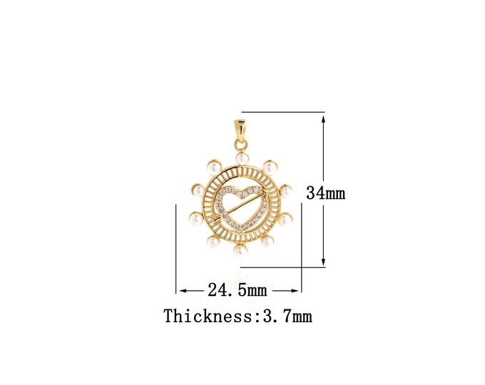 18K Gold Filled Heart Pendant,Gold Dainty Heart Charms,Simple pendant Bracelet Necklace for DIY Jewelry Making Supply