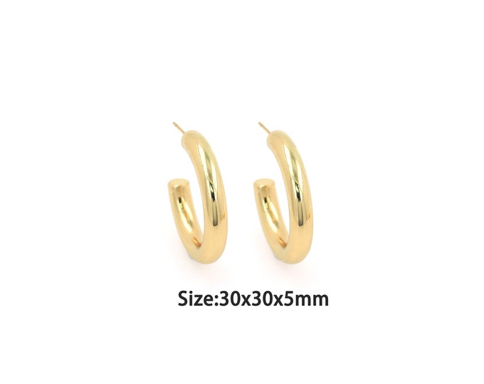 1pair 18K Gold Filling Round Stud Earrings,Gold Round Stud Earring,Simple Stud Earrings,Gift for Her