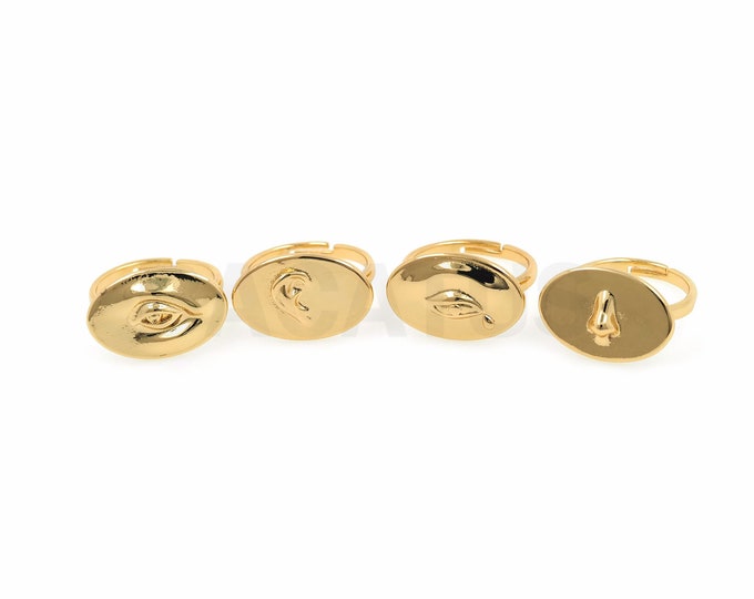 Feature Rings, Open Rings, 18K Gold Filled Adjustable Rings, Gold Rings, Nose Rings, Eye Rings, Fashion Rings