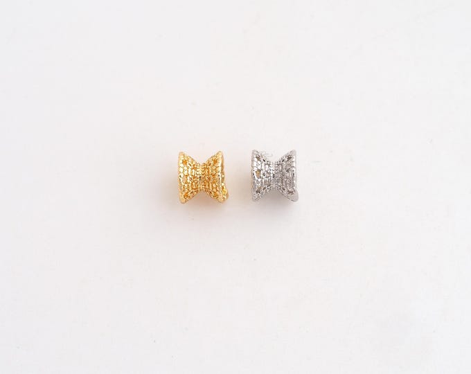 5 pcs Gold Flower Beads,18K Gold Filld Tube Beads,for DIY Jewelry Making Supplies,5.7x4.8mm Hole 2mm