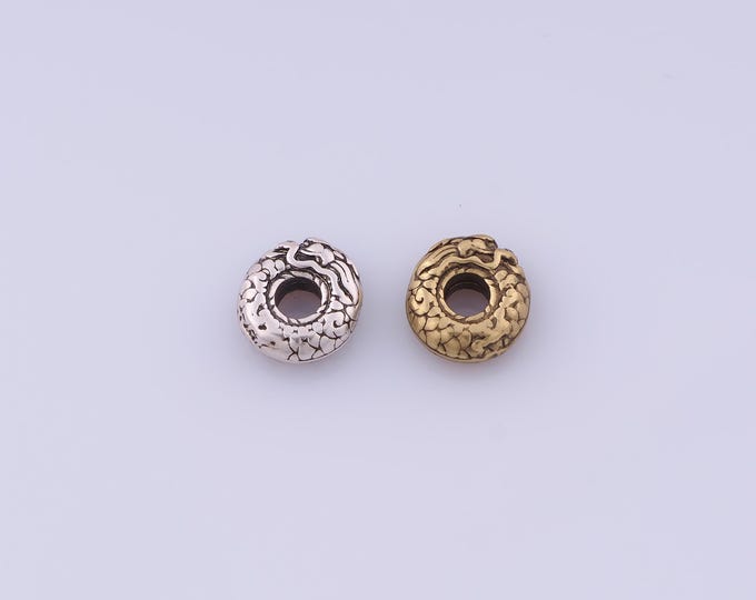 5 pcs 18K Gold Filled Round Spacer Beads,Gold Flat Beads, Round Beads DIY Bracelet Necklace Earrings Jewelry Making,9.5x3.8mm