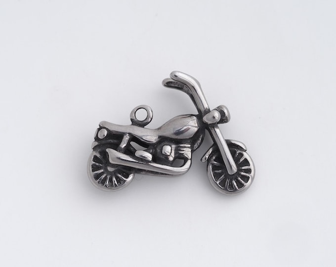 Stainless Steel Retro Motorcycle Pendant,Motorcycle Charms,Bracelet Necklace for DIY Jewelry Making Supply,20.2x28.2x8.3mm