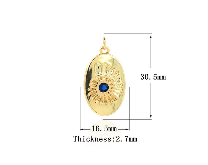 18K Gold Filled Round Pendant,Gold Dainty Round Charms,Round Charm Bracelet Necklace for DIY Jewelry Making Supply