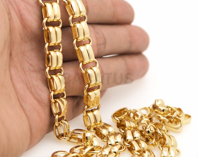 Semi-Finished Chain, Gold Filling, Cable Chain, Suitable For Bracelet And Necklace Supplies, Oval Chain Charm, Hollow Brass Chain