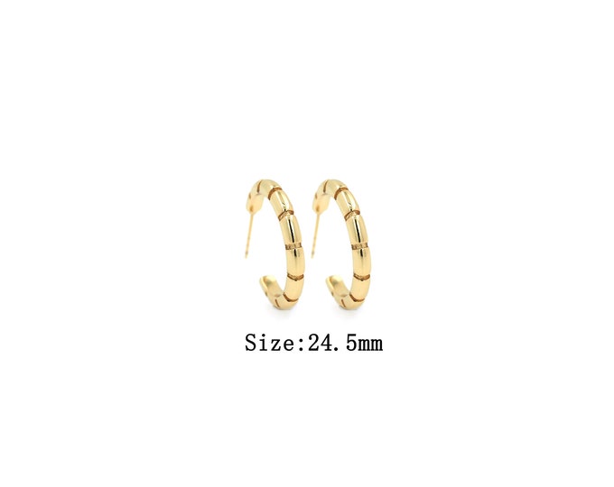 1pair 18K Gold Filling Round Earrings,Gold Dainty Round Earring,Simple Earrings,Gift for Her