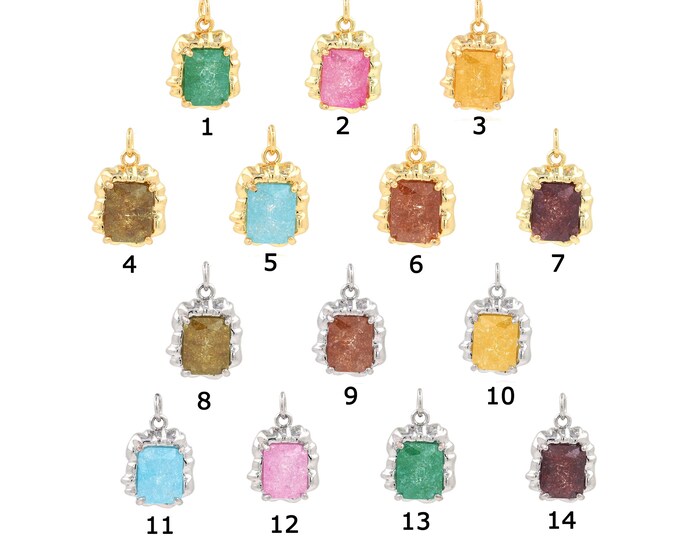 18K Gold Filled Square Pendant,Gold Dainty Square Charms,Simple Pendant Bracelet Necklace for DIY Jewelry Making Supply