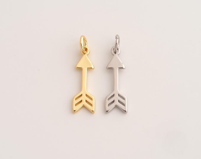 18K Gold Filled Arrow Charm,Dainty Arrow Pendant,Arrow Pendant ,DIY Jewelry Supplies,23x6.3x1.3mm