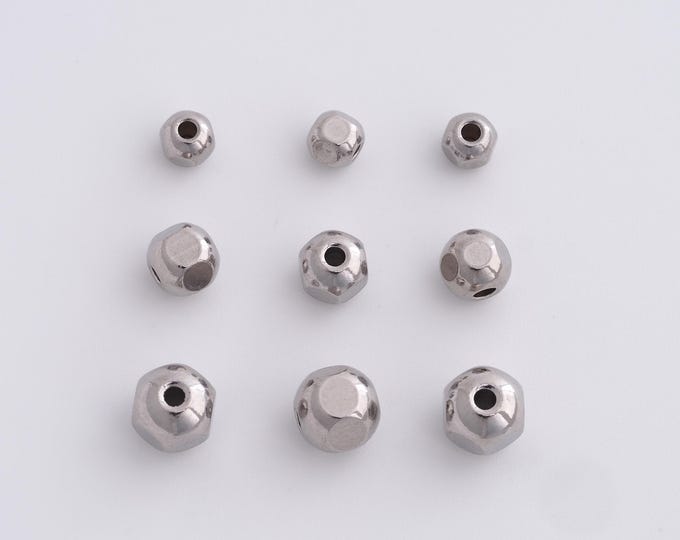 50 pcs Stainless Steel Square Spacer Beads,Silver Tube Beads, Square Beads DIY Bracelet Necklace Earrings Jewelry Making