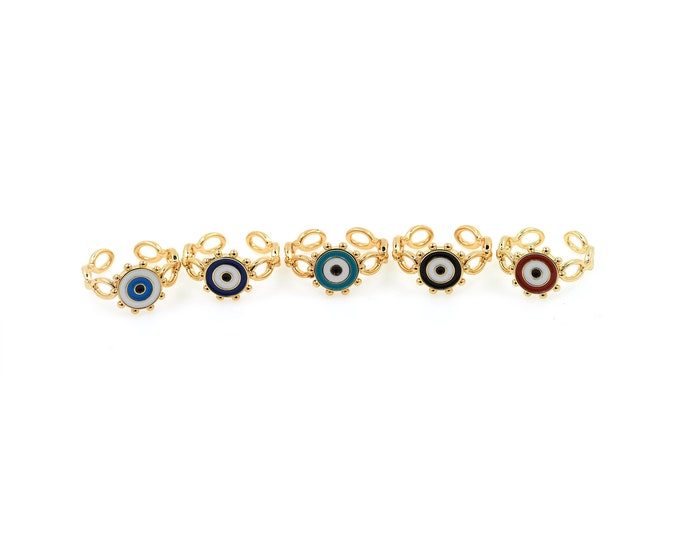 18K Gold Filled Devil Eye Ring,Gold Dainty Eye Ring,Simple Ring,Gift for Her