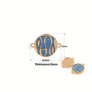 1pcs Enamel Fish Connector, Fish Pendant, Ocean Charm, Enamel Blue Connector, Suitable For Jewelry Making Supplies 19.5×15×2mm