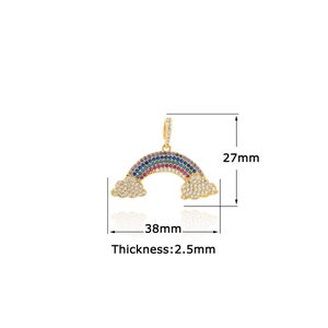 18K Gold Filled Rainbow pendant,Gold Dainty Rainbow Charms,Simple pendant Bracelet Necklace for DIY Jewelry Making Supply