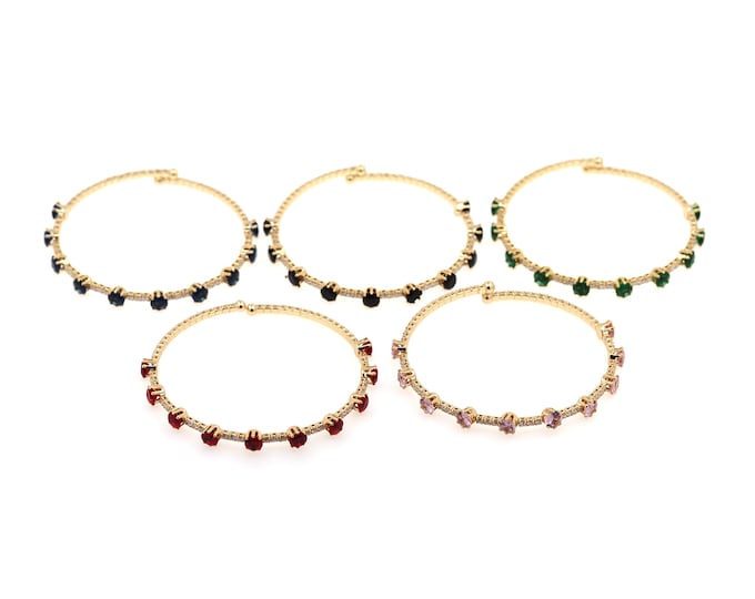 18K Gold Filled Tennis Bangle,Gold Dainty CZ Diamond Bangle,Simple Bangle,Gift for Her