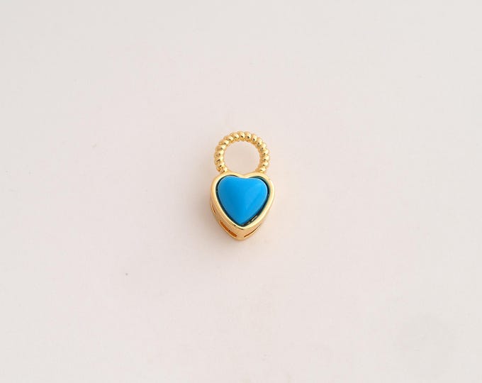 18K Gold Filled Heart Charm,Dainty Love Pendant,Heart Pendant ,DIY Jewelry Supplies,13.2x7.8x6mm