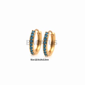 1Pair Zirkoon Oorbellen, Piercing Diamanten, Neus Septum Kraakbeen Oorbellen, Stalen Neus Ring Hoepel Oorbellen, Neus Oorbellen 12.5x14x2.5mm