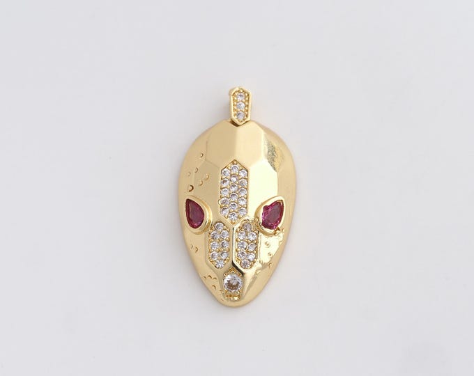 18K Gold Filled Snake Head Pendant,Gold Dainty CZ Snake Charms,Snake Charm Bracelet Necklace for DIY Jewelry Making 34x15.7x5.8mm
