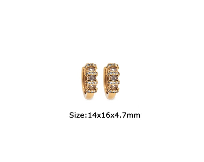 1 pair 18K Gold Filled Round Earrings,Gold Dainty Round Earrings,Simple Earrings,Gift for Her