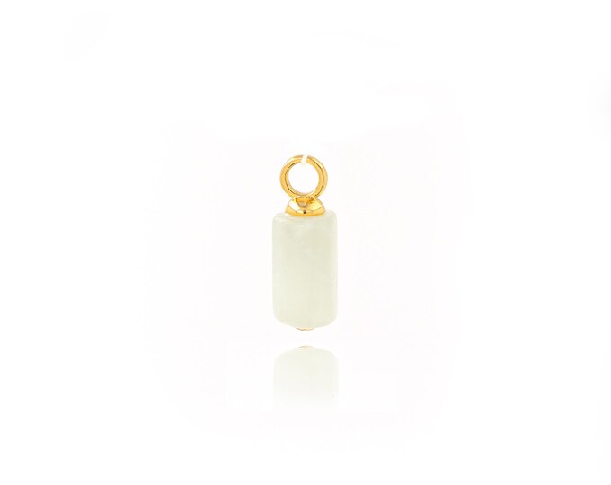 Natural Stone Pendant,18K Gold Filled Natural Stone Necklace,Square Shaped Pendant,DIY jewelry Making Accessories,19x6.5mm