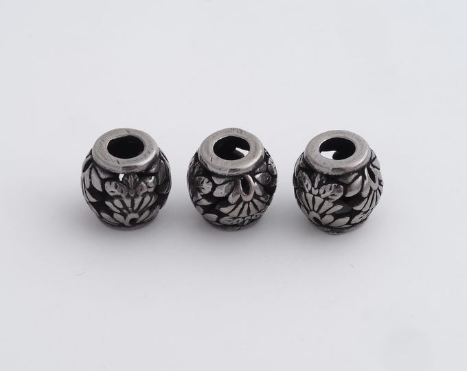 1 pcs Stainless Steel Retro Ball Spacer Beads,Silver Round Beads,Ball Beads DIY Bracelet Necklace Earrings Jewelry Making,10x9.2mm