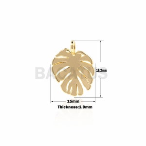 1PCS 18K Gold Filled Leaf Necklace, Leaf Pendant, Leaf Charm, Natural Charm, Leaf Necklace, Gold Leaf Pendant 19.2x12x1.9mm