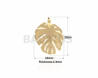 1PCS 18K Gold Filled Leaf Necklace, Leaf Pendant, Leaf Charm, Natural Charm, Leaf Necklace, Gold Leaf Pendant 19.2x12x1.9mm
