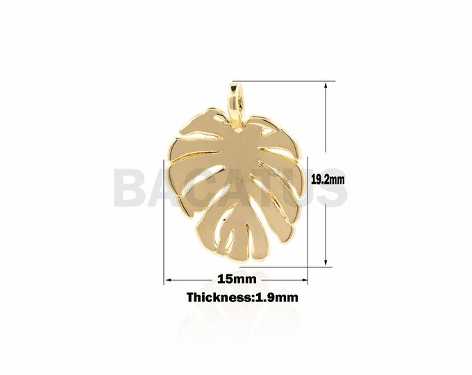1PCS 18K Gold Filled Leaf Necklace, Leaf Pendant, Leaf Charm, Natural Charm, Leaf Necklace, Gold Leaf Pendant 19.2x12x1.9mm