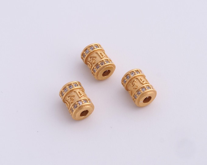 18K Gold Filled Round Spacer Beads,Gold Tube Beads, Round Beads DIY Bracelet Necklace Earrings Jewelry Making,7.5x5mm