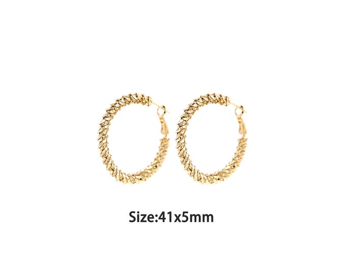 1 pair 18K Gold Filled Hoop Earrings,Gold Dainty Hoop Earring,Simple Earrings,Gift for Her