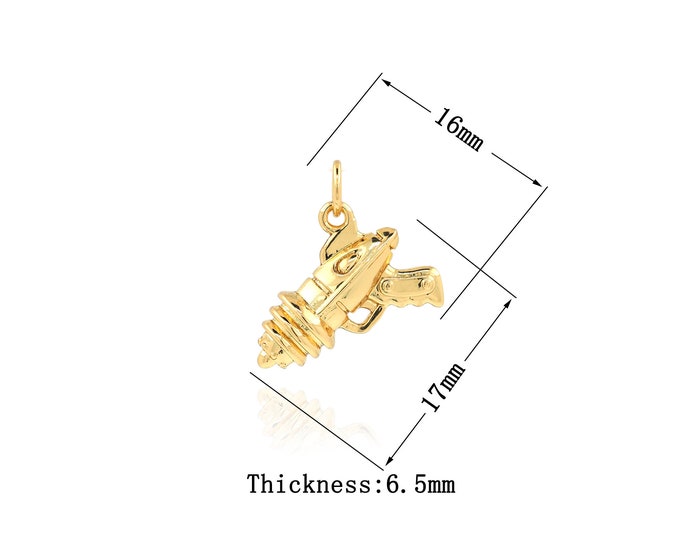 18K Gold Filled weapon Pendant,Gold Dainty weapon Charms,weapon Charm Bracelet Necklace for DIY Jewelry Making Supply