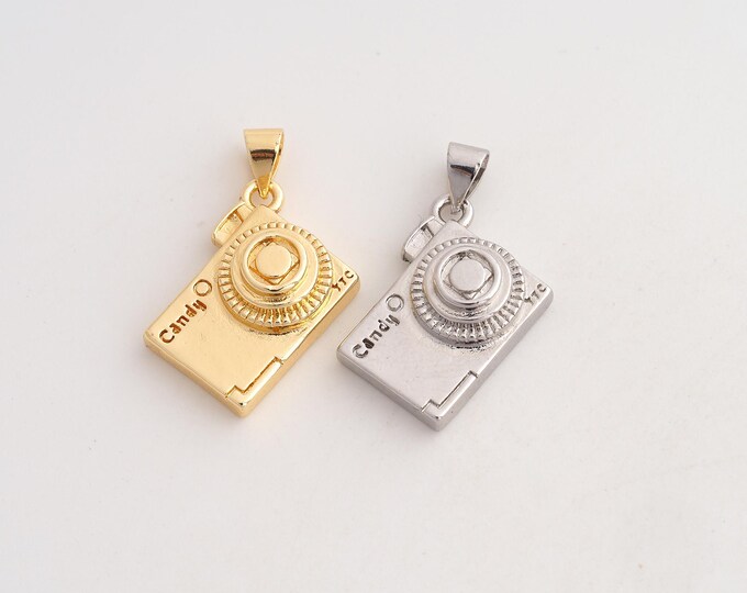 18K Gold Filled Camera Charm,Dainty Camera Pendant,Camera Pendant ,DIY Jewelry Supplies,26x19x7mm