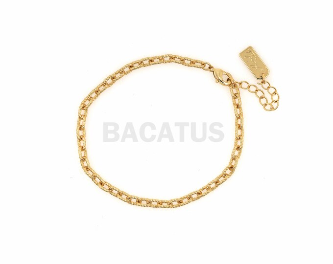 1pcs Oval Tying Rope Bracelet Cable Chain Bracelet 18K Gold Filling Ladies Simple Bracelet Birthday Gift