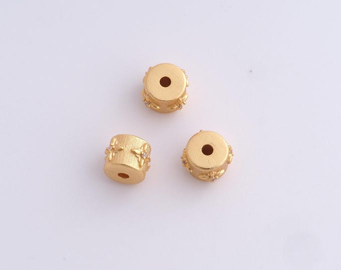 18K Gold Filled Round Spacer Beads,Gold Tube Beads, Round Beads DIY Bracelet Necklace Earrings Jewelry Making,7.8x5.6mm