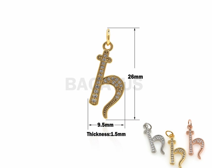 1PCS 18K Gold Plated Saturn Pendant Saturn Symbol Pendant, Astrological Symbol Pendant, DIY Jewelry Supply Cubic Zirconia 26x9.5x1.5mm